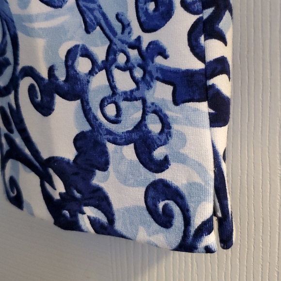 Chico's Navy Scroll Juliet Flat Front Pants - Picture 4 of 12